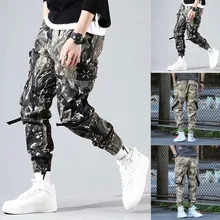 Sweatpants Joggers Trousers Male Fashion Full Men Camouflage Pocket Overalls Casual Pocket Sport Work Casual Trouser Pants M-5XL