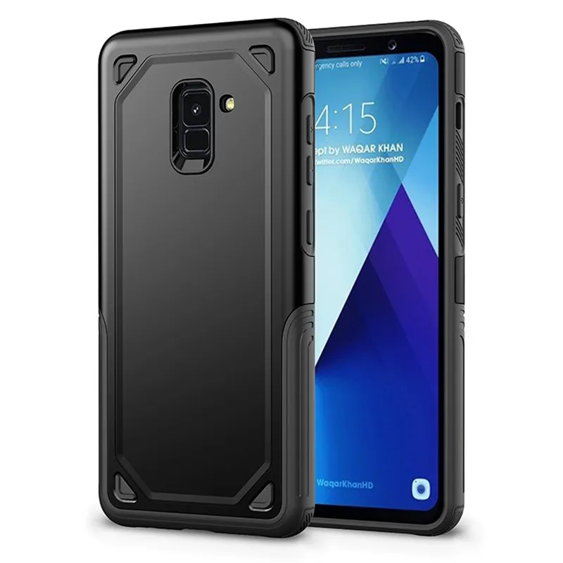 

Luxury Tough Durable Armor Phone Case For Samsung Galaxy A8/A8 Plus 2018 Hybrid Hard PC+TPU Dual Layer Shockproof Full Cover