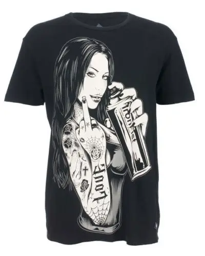 IRON FIST BIRD IS THE WORD TATTOO GRAFFITI TEE SHIRT BLACK ALL SIZES NEW TAGS | Мужская одежда