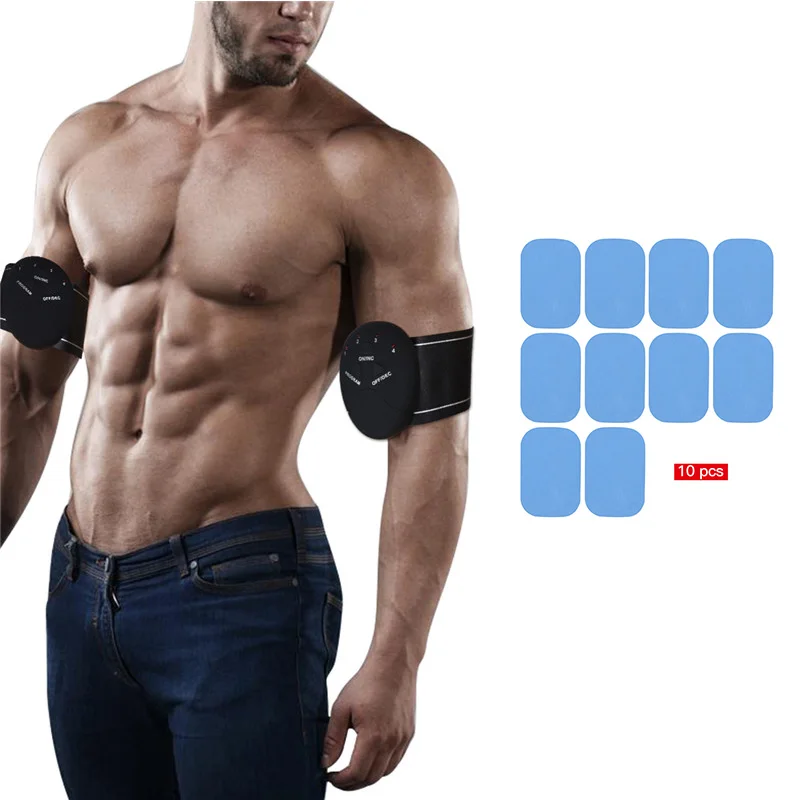 

Smart ABS Hip Trainer Muscle Abdominal EMS Stimulator Fitness Toning+10Pcs Replacement Conductive Gel Pad Sticker Electrode Pads