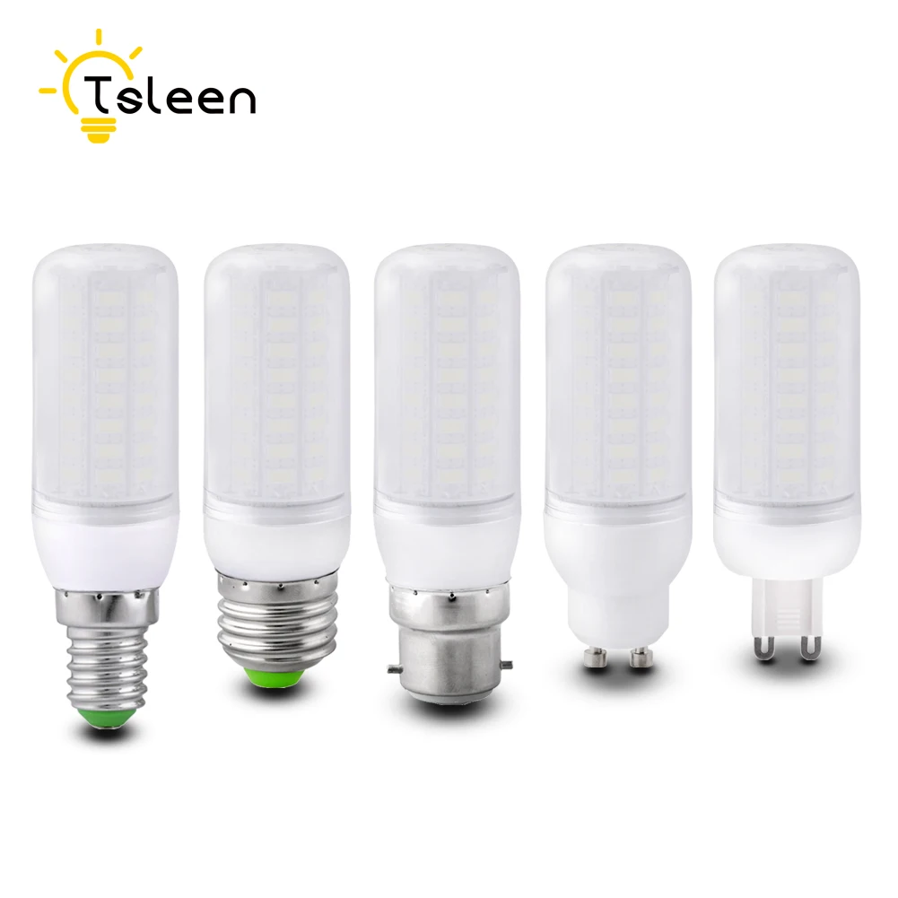 TSLEEN 10X E27 E14 светодиодный лампы 5730 SMD Кукуруза свет лампы 220 В защита глаз молочно-абажур заменить домой спальня энергосберегающие лампы