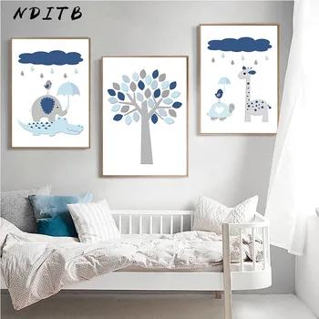 giraffe and elephant wall art