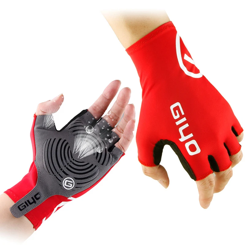 

Breaking Wind Cycling Half Finger Gloves Anti-slip Bicycle Lycra Fabric Mittens MTB Gloves Racing Road Bike Glove New