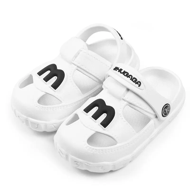 Г. Новая летняя детская обувь с отверстиями милые Нескользящие домашние сандалии и тапочки для малышей 5 цветов, высокое качество, садовая обувь для мальчиков - Цвет: Белый
