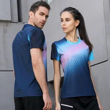Высококачественная быстросохнущая дышащая футболка для бега, фитнеса, спортзала, бадминтона, женские/мужские командные футболки для игры в настольный теннис