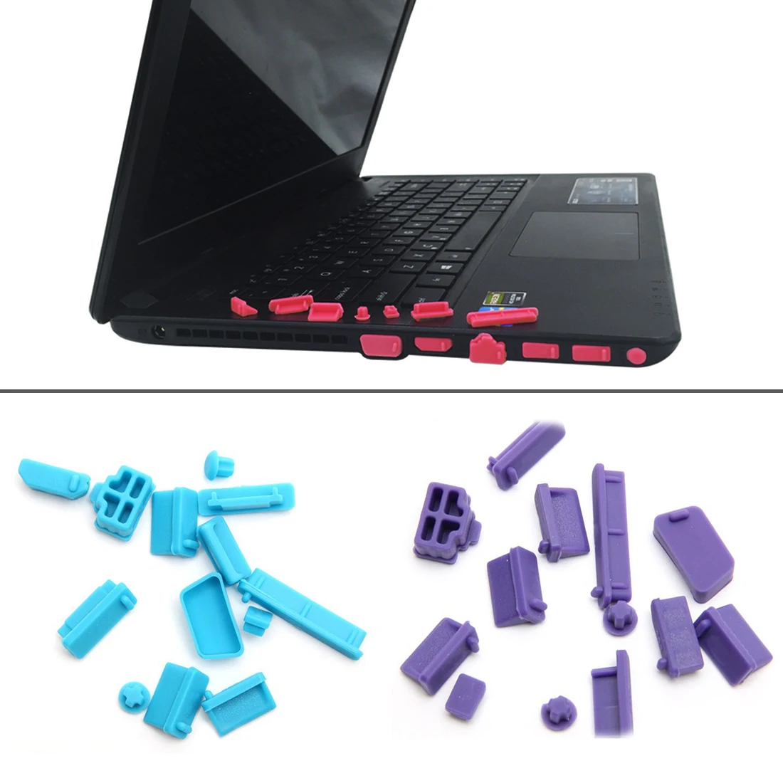 Marsnaska 13Pcs/set Silicone Anti Dust Plug Cover Stopper Laptop dust plug laptop dustproof usb dust plug Computer Accessories