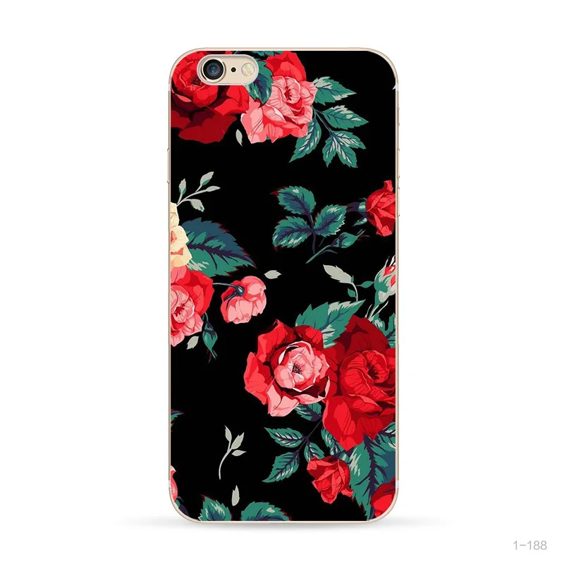 Floral Flower Case For Iphone 5 S 5S SE 6 6S 7 8 Plus X XS Coque Soft TPU Funda Silicon Capas For Iphone 6 S 6S Case