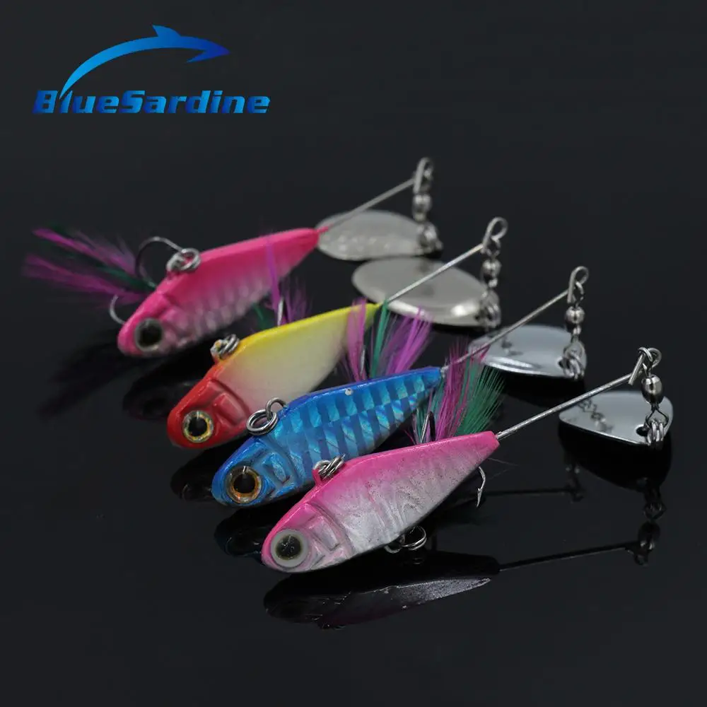 BlueSardine 4PCS 20G Spinner Bait Metal Fish Spinnerbait Fishing Lures
