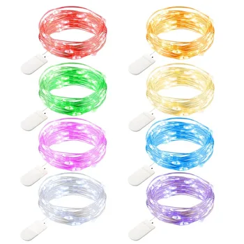 

Micro Led String Lights 2M 20leds CR2032 Battery Waterproof Fairy Lights Christmas Wedding Garland Holiday Decoration 12pcs