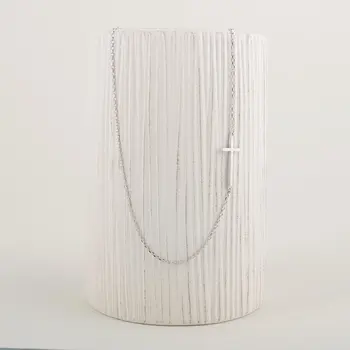 

DANGGAO fashion Off centered Sideways Cross Jewelry pendant Necklace for women chain necklace choker necklace Christian gift
