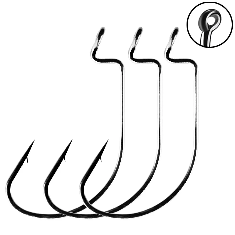 

50pcs High-Carbon Steel Fishing Hooks 8# 6# 4# 2# 1# 1/0# To 5/0# Crank Hook Lure Worm Pesca For Soft Bait Tackle Accessories