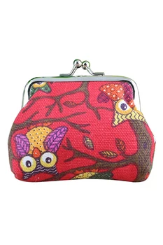 

DCOS Women's Owl Printed Coin Purse Wallet Canvas Pouch Money Bag