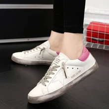 2017 Imitation Old Shoes Luxury Shoes Woman Casual Shoes Genuine Leather Unisex Women Golden Dirty Homme Shoes Zapatos Mujer