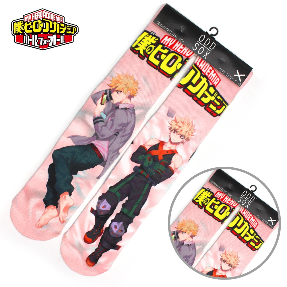 

4x16" Anime My Hero Academia Katsuki Bakugou Izuku Midoriya Cotton Socks Colorful Stockings Tights Cosplay Costume Fashion Gifts