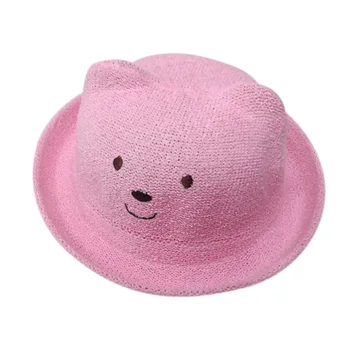 

Summer Baby Cartoon Children Breathable Straw Hat Kids Boy Girls Hat Cap Children Cat Ears Sunhat Kids Cute Beach Panama Caps