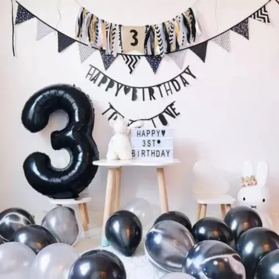 Рисунок на воздушном шаре Фольга 40 дюймов лет баллон гелия номер Happy 18 дней