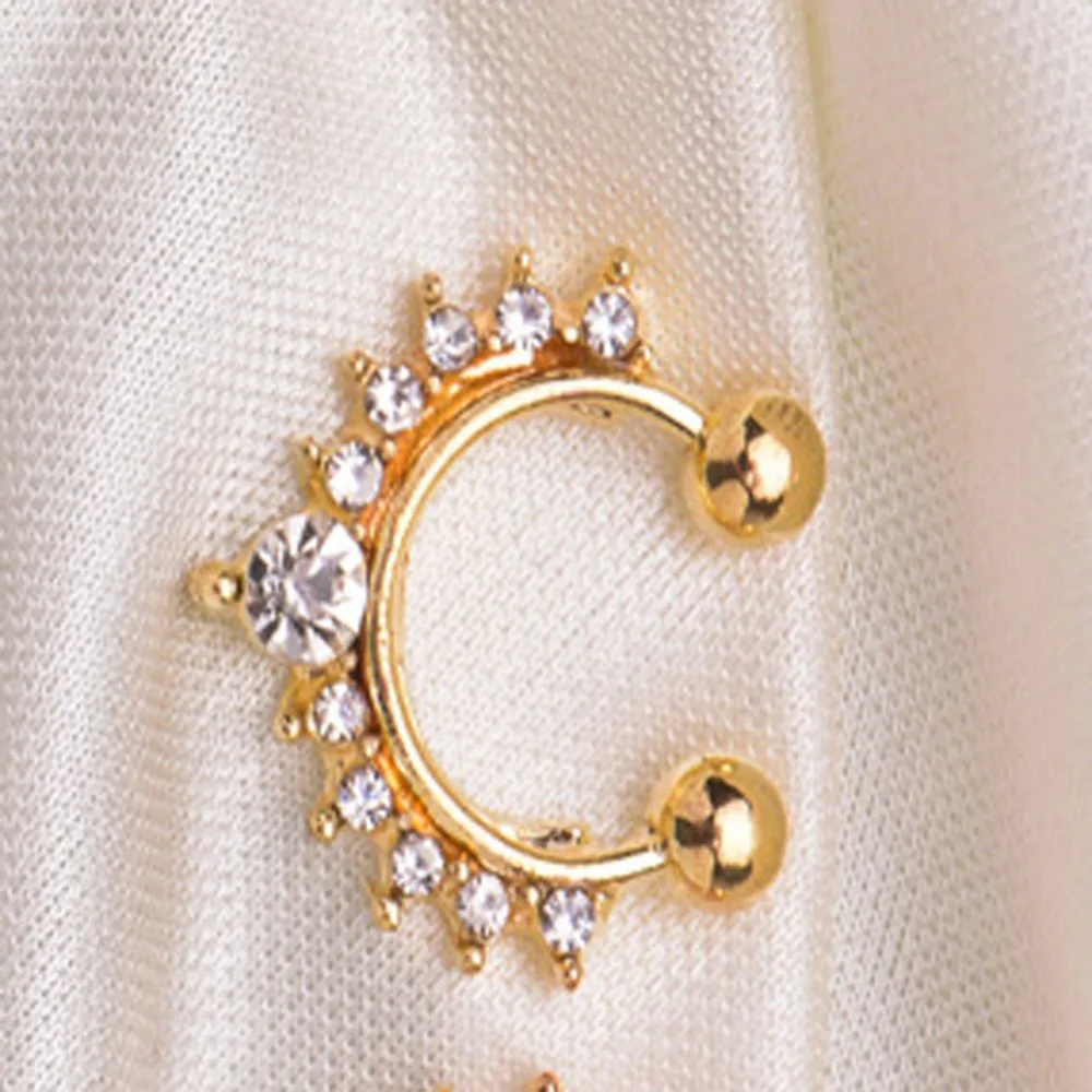 

High Quality Titanium Crystal Fake Nose Ring Septum Piercing Hanger Clip On Body Jewelry