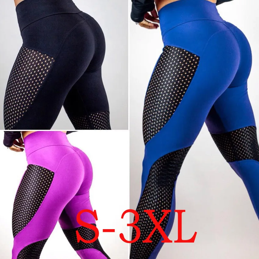Sexy Women Leggings Gothic Insert Mesh Design Trousers Pants Big Size Black Capris Sportswear New Fitness Leggings Leggings