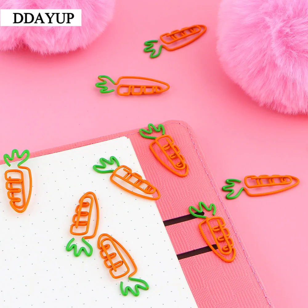 

10 Pcs/set Kawaii Cute Metal Vegetable Carrot Radish Clips Fruit Notes Folder Message Photo Paper Clip Stationery Memo Clips