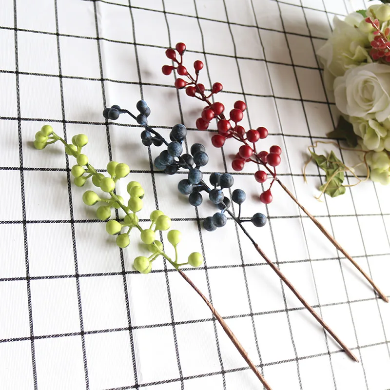 Artificial Berries Branch Plastic Fake Flowers