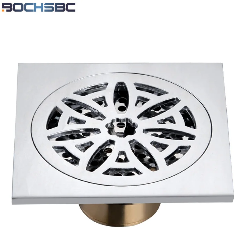 Modern Shower Drain Brass Art Carved Flower Sink Drain Cover Bathroom