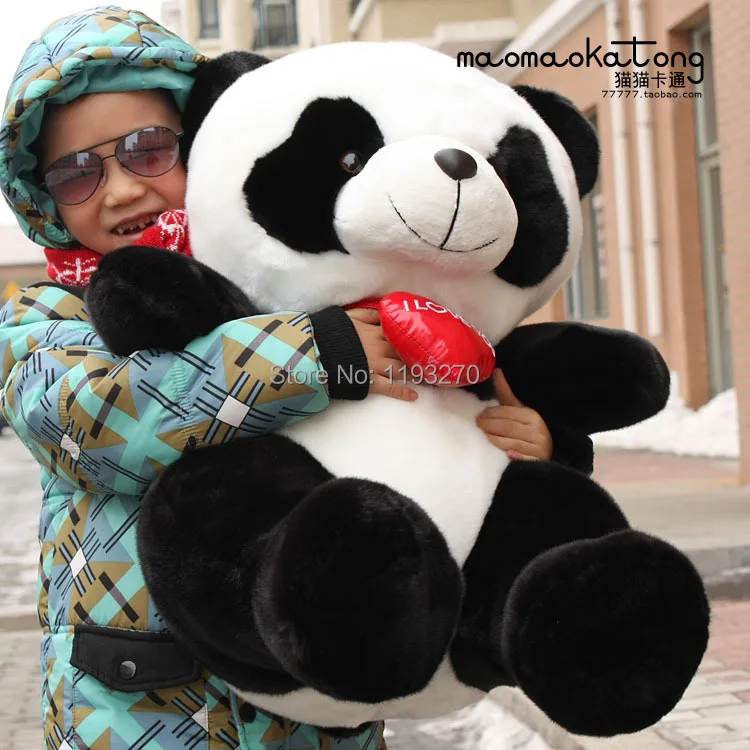 Stuffed Animal 75 Cm Panda Plush Toy I Love You Red Heart Panda Doll