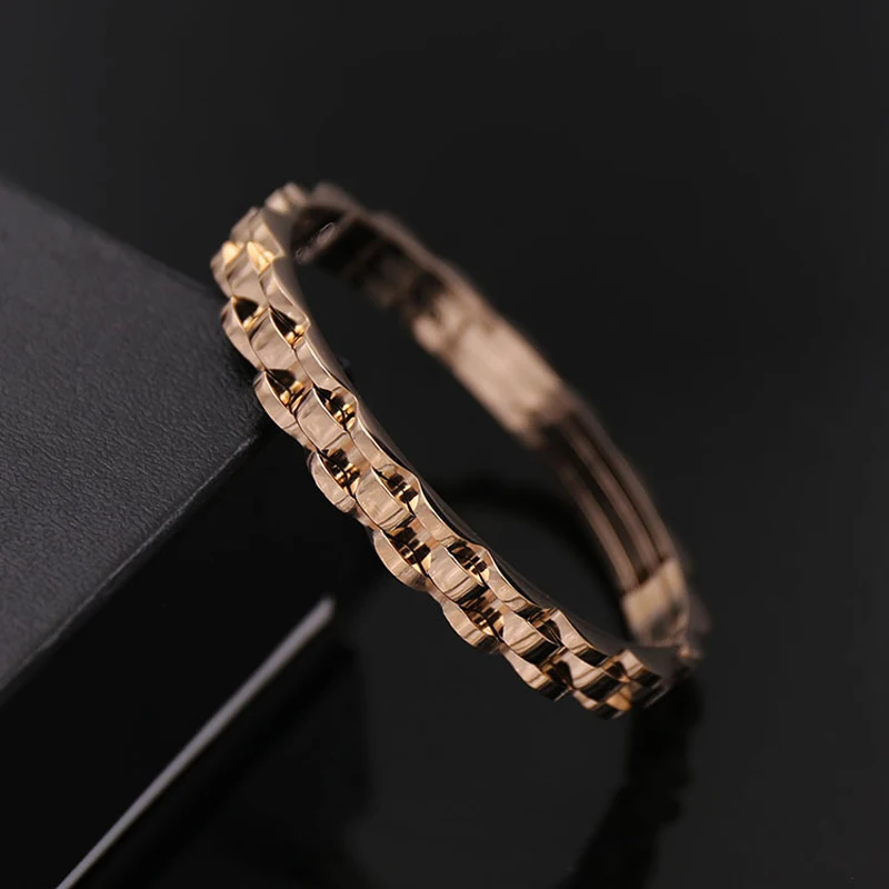Goede Top Kwaliteit Riem Vorm Zilver Goud Gelaagde Wave Bangle Roestvrij Stalen Armband Voor Mannen Merk Sieraden