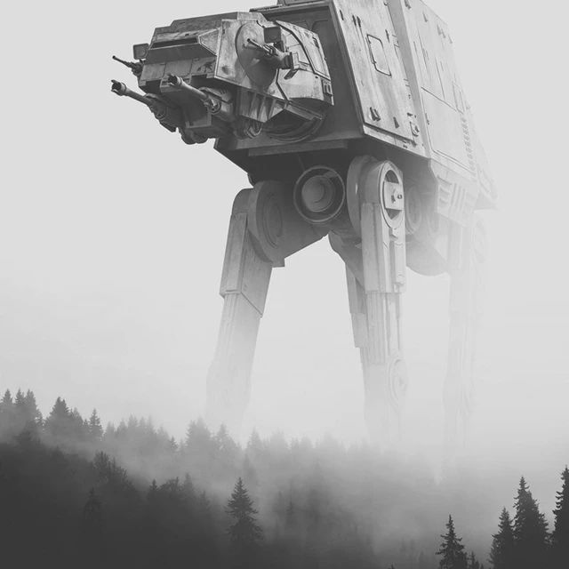 Aliens Poster Star Wars Print Robots Display Art Canvas Painting Fantastic Robotic Black & White Sci-Fi Picture Home Wall Decor 2