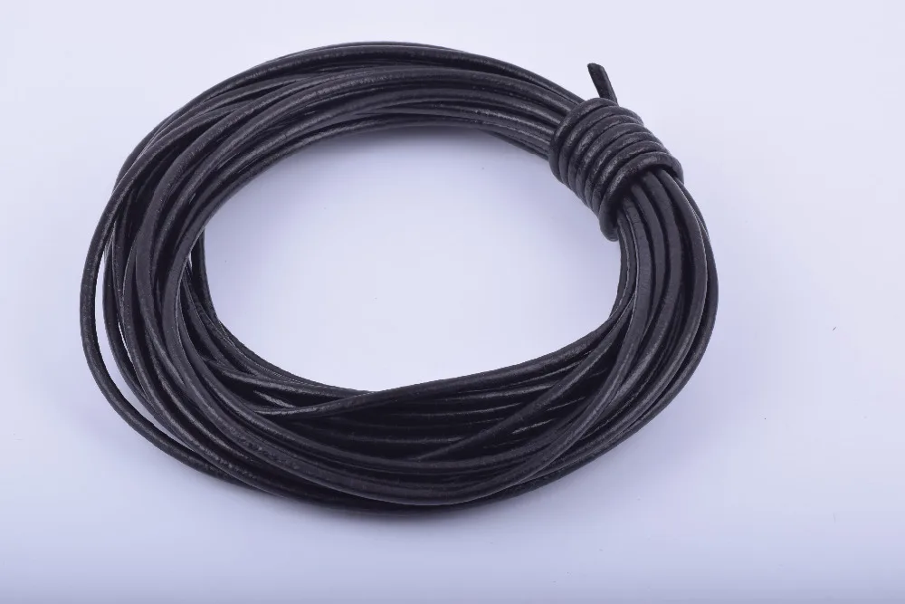 

6 Color Avail. --10 Yards 3.0mm Solid Round Real/Geunine Cowhide Leather Jewelry Cord/Strip Best for Necklace Bracelet Making
