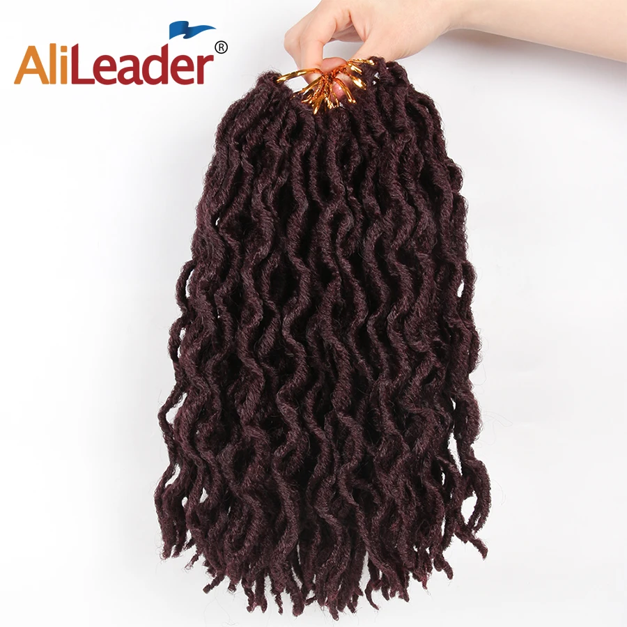 

Leeons Kanekalon Braiding Hair Synthetic Curly Faux Locs Crochet Braids Hair For Braiding 12/18 Inch Nu Locs Ombre Braids Hair