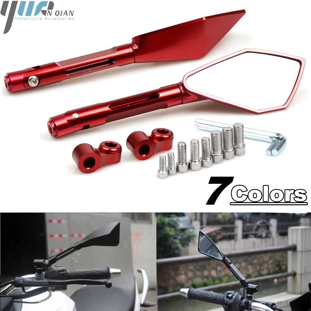 Universal Rearview Rear View Left Right Side Mirrors CNC Motor Bike Rear view mirror FOR HONDA CBR900RR CBR1000RR CBR954RR KTM