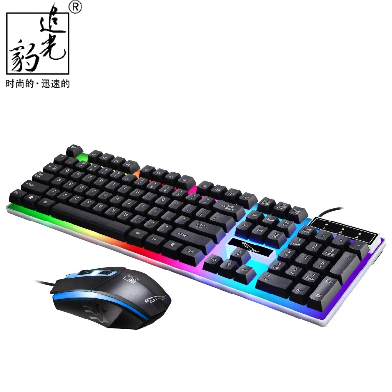 Backlight USB Wired Mechanical Keyboards Keypad Mouse Combos Set 1600DPI Durable Wired Mechanical Keyboard Mouse Set