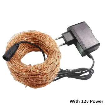 

DC12V LED String Light Set 50M 30M 20M 10M Copper Wire Fairy Christmas Holiday Party Decoration Lights with 1A 2A Power adapter