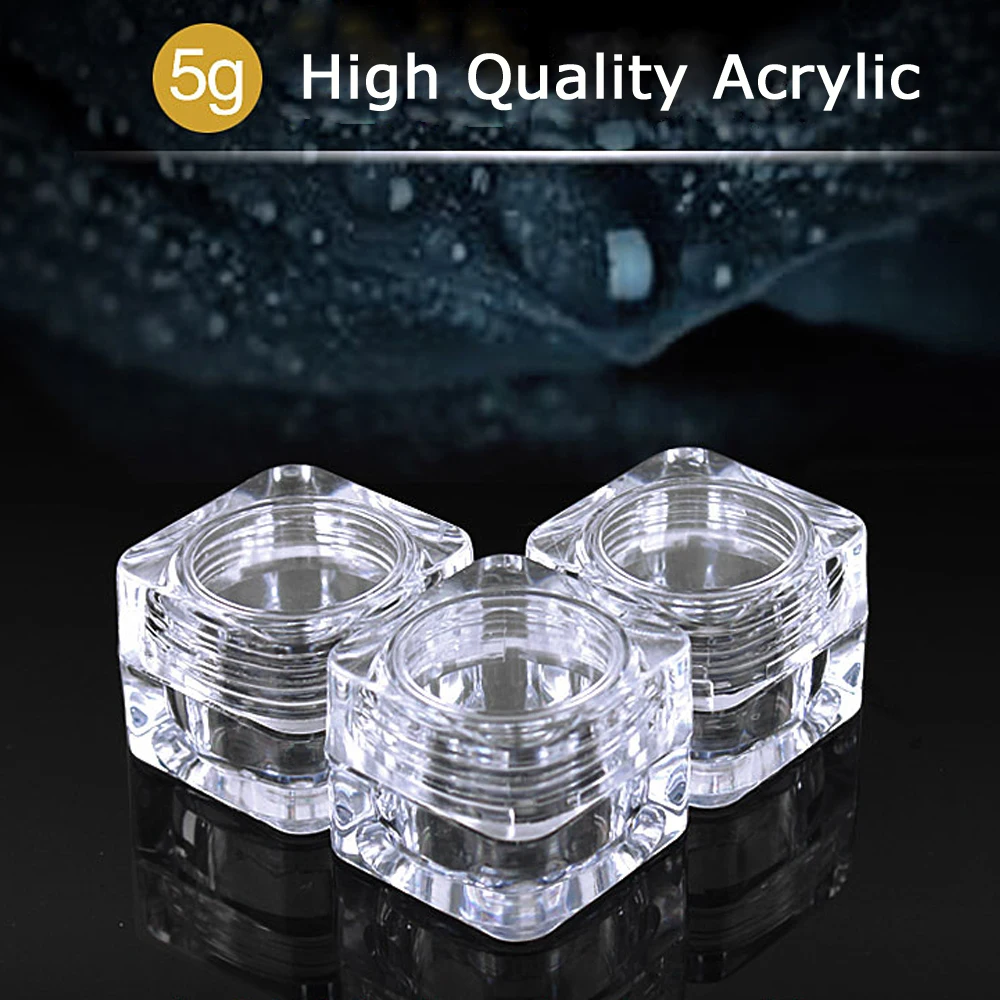 

CHENGWEI 20pcs/lot Square Cream Acrylic Box 5ml/5g Empty Jar Cosmetic Eyeshadow Refillable Transparent Container Face Cream Box