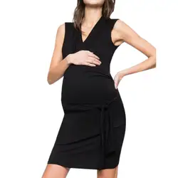 Сексуальное женское платье без рукавов для беременных, летнее однотонное платье для кормления грудью, Хлопковое платье zomer jurk # g4