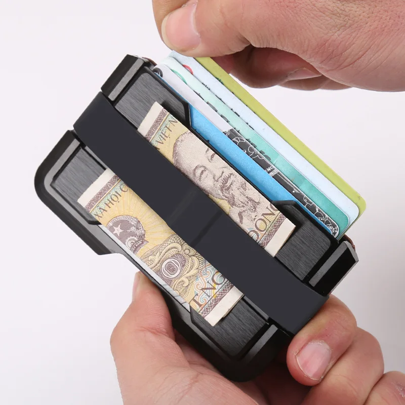 

RFID Blocking Credit Card Holders Aluminum Metal Bank Card Wallet Male and Female Business Minimalist Slim Wallet