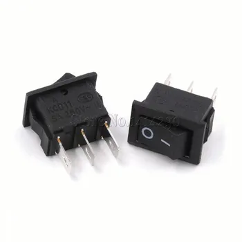 

10PCS Power Switch 3 Pin AC 3A 250V 10*15mm Black Button Switch ON OFF 10X15MM Mini Rocker Switch