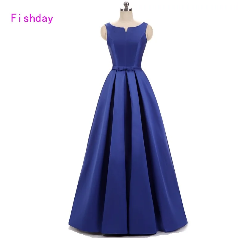 Fishday Evening Dresses Long Satin A line Butterfly