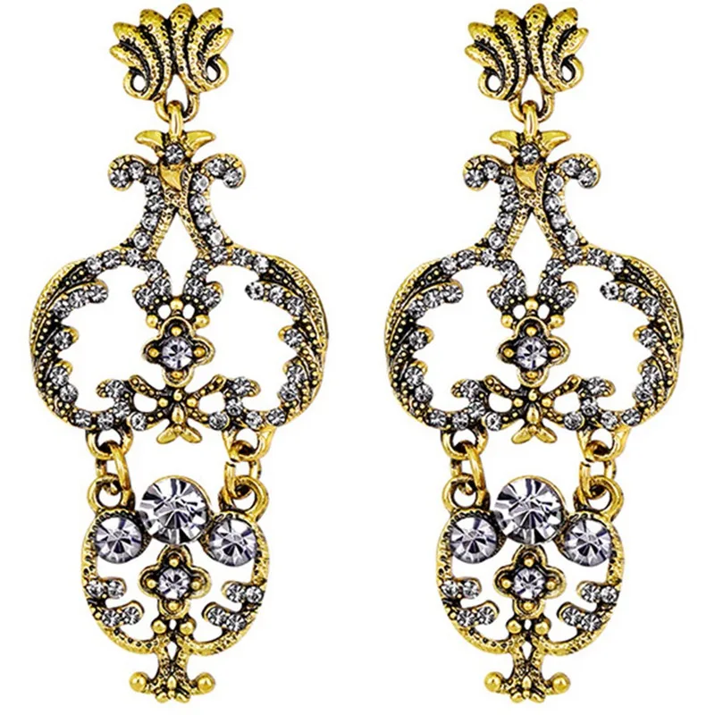 Модные женские туфли падения Rhinestone сплава уха шпильки серьги модные девушка
