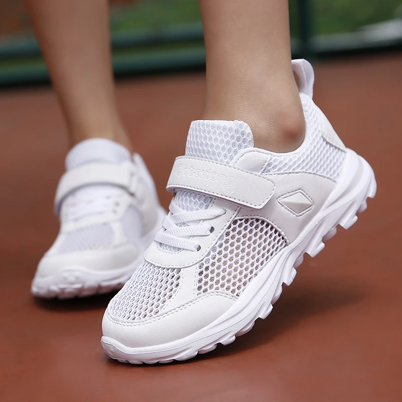 

ULKNN Children's white mesh sneakers For Boys Girls Sneaker Kids Sport Running Footwear Dress School Trainer Mesh