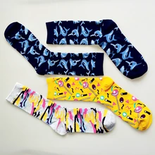 Носки для взрослых, размер в комплекте, с изображением акулы, глубоководного моря, морского океана, камуфляжные, с рисунком леденца, Энди, окрашенная яичная скорлупа, унисекс
