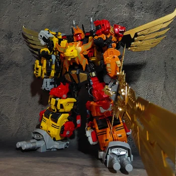 

JINBAO Devastator Oversize Bruticus MMC Predaking Feral Rex Truckshovel and Agitating Lorry Bulldozer Excavator Transformation