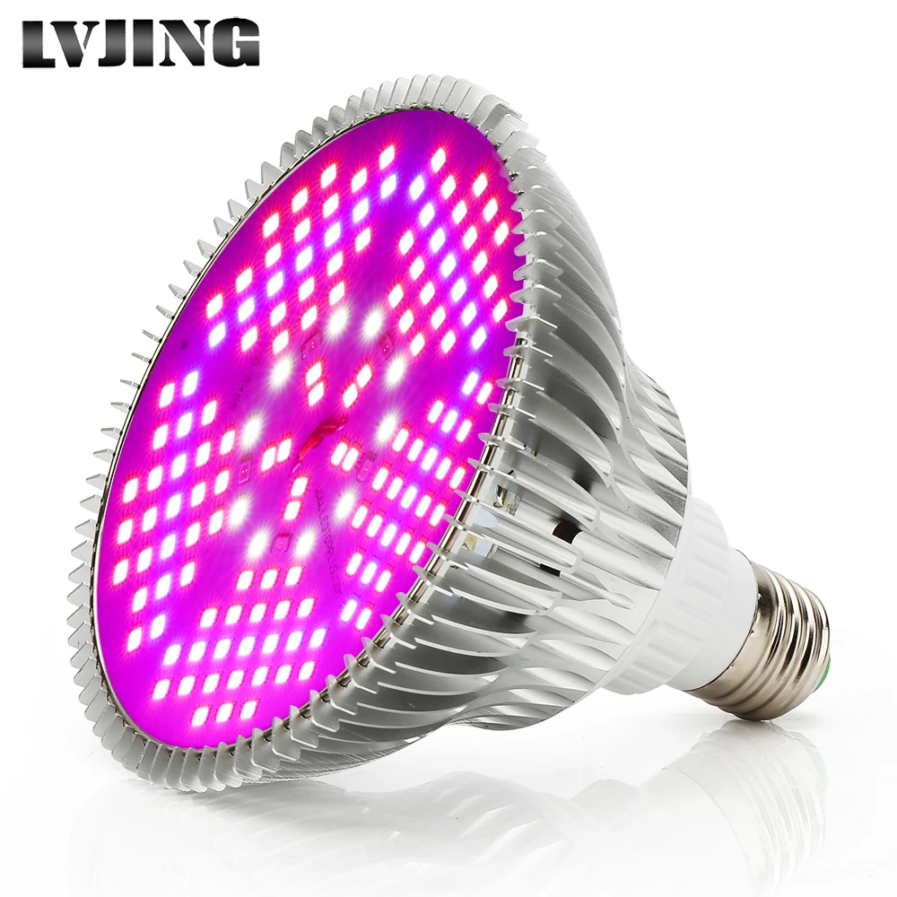 Светодиодная лампа для выращивания растений LVJING E27 100 Вт полный спектр|led plant grow|led