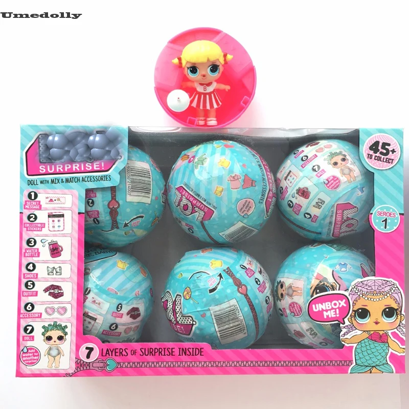 3/6pcs/Box Series 1 Funny LOL Dolls Color Change Eggs Ball Dress Up