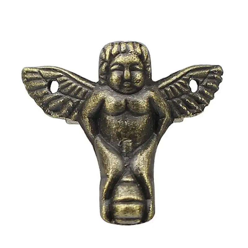 

4Pcs Angel Shape Antique Alloy Jewelry Gift Box Wood Case Decorative Feet Leg Corner For Furniture