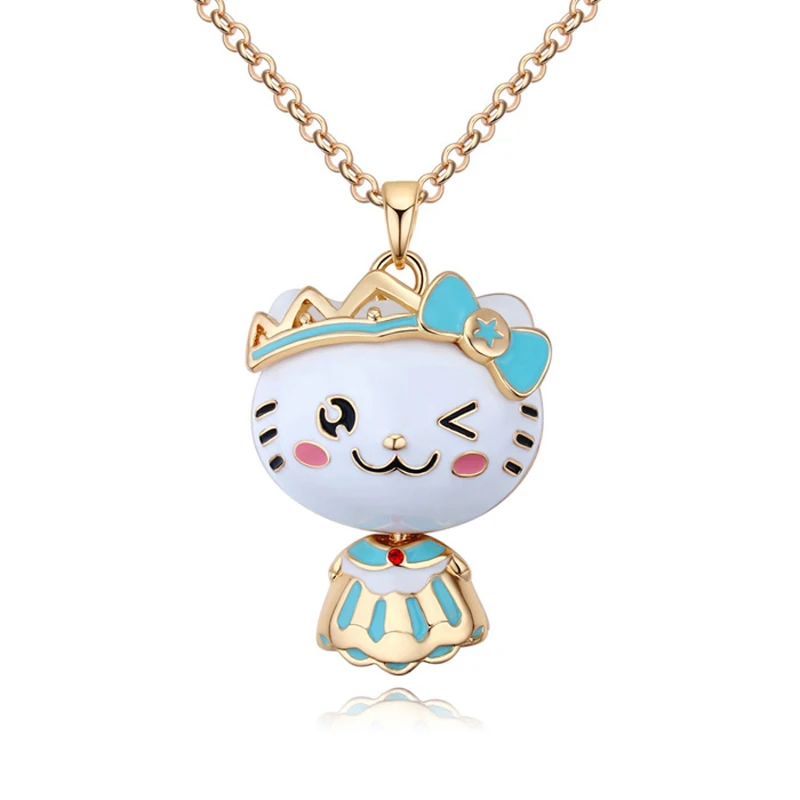 Long Necklace Women Cheap Costume Jewelry Accessories Animal Design Cat