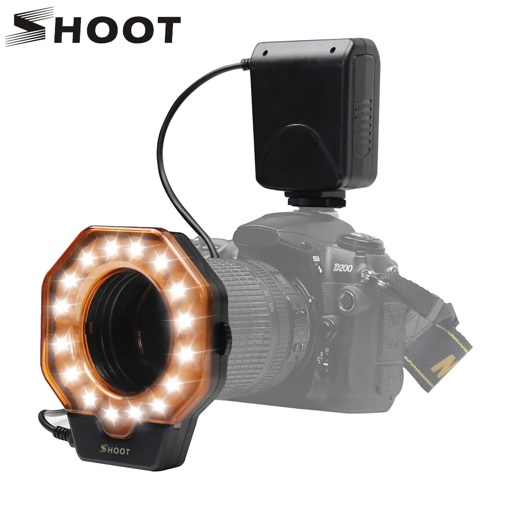 SHOOT Led Macro Ring Flash Light for Nikon D5300 D3400 D7200 D750 D3100