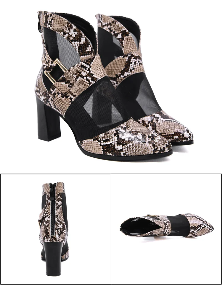 JINJOE/Женская обувь; ботильоны из сетчатого материала; короткие босоножки на высоком каблуке; пикантные модельные туфли-лодочки; очень удобные вечерние туфли-гладиаторы