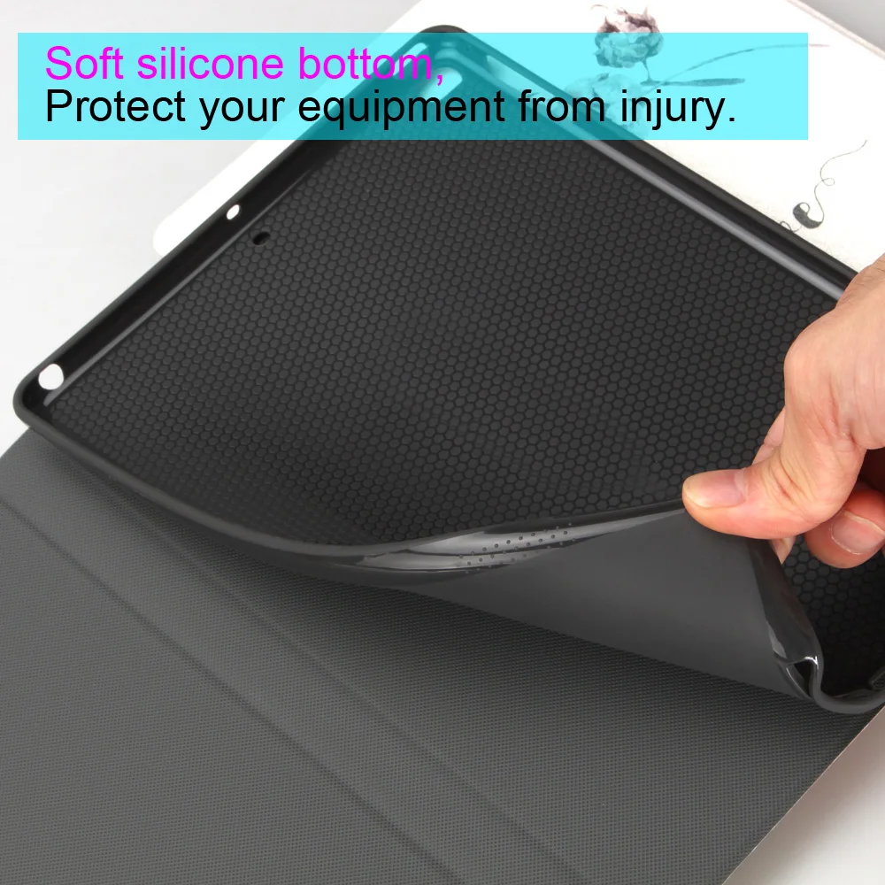 Best Case For New 2017 2018 iPad 9.7 inch Air 2 Air 1 high quality Soft silicone with Auto Wake Up Sleep Function Stand Smart Cover