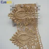 2 yds bordado flor cinta de encaje adornos para los trajes sofá Textiles para el hogar cortina adornos vestido borde apliques de poliéster marrón ► Foto 1/6